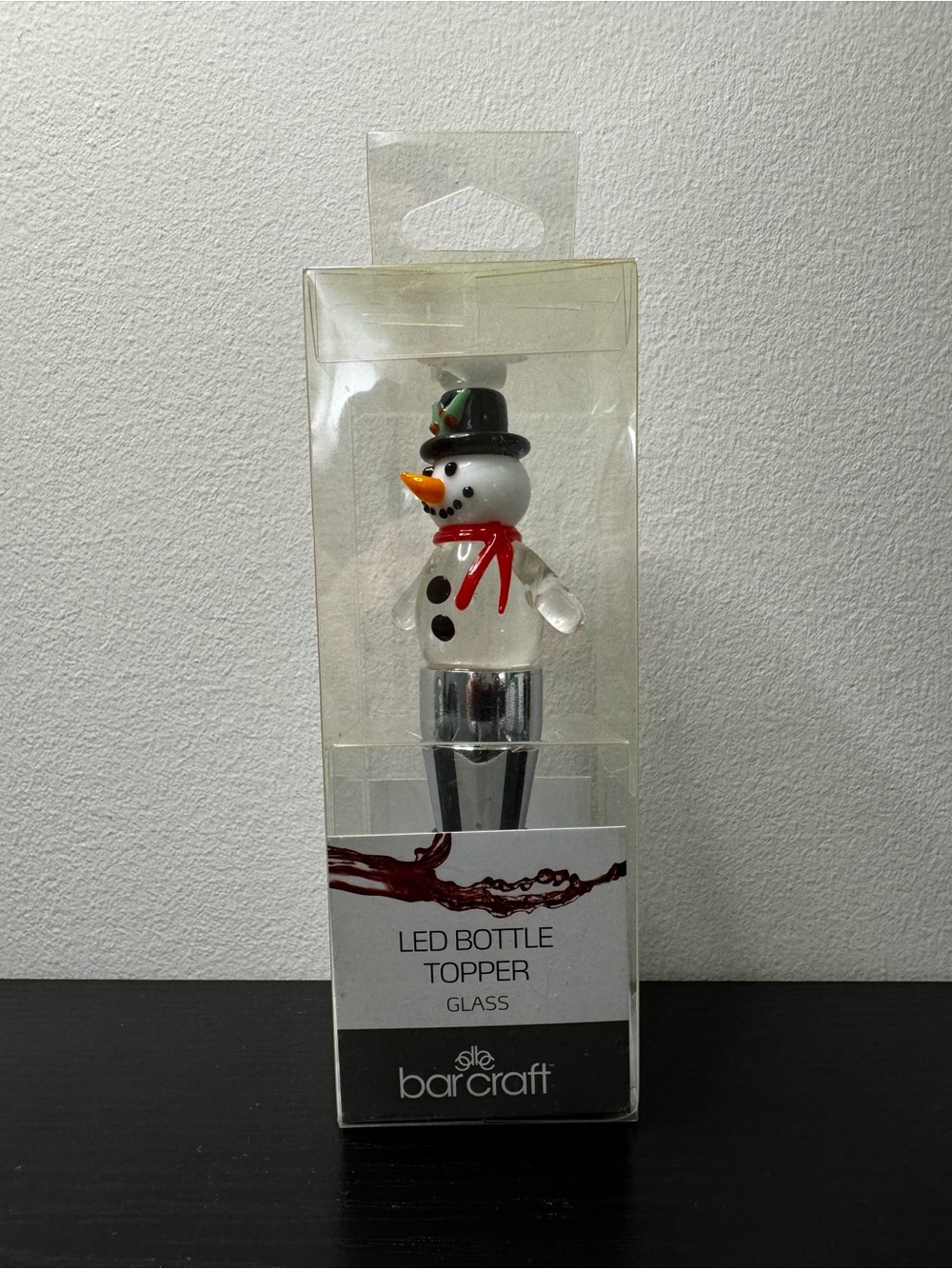 BarCraft LED Snowman Bottle Topper - White with Red Scarf